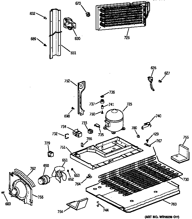 GE TBT18JAXVRWW unit parts diagram
