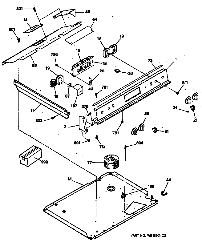 GE JCSP38GV1BB control panel diagram