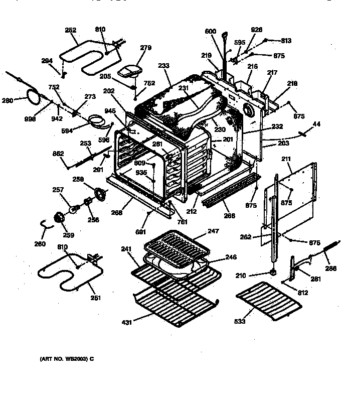 GE JKP18WW1WW body parts diagram