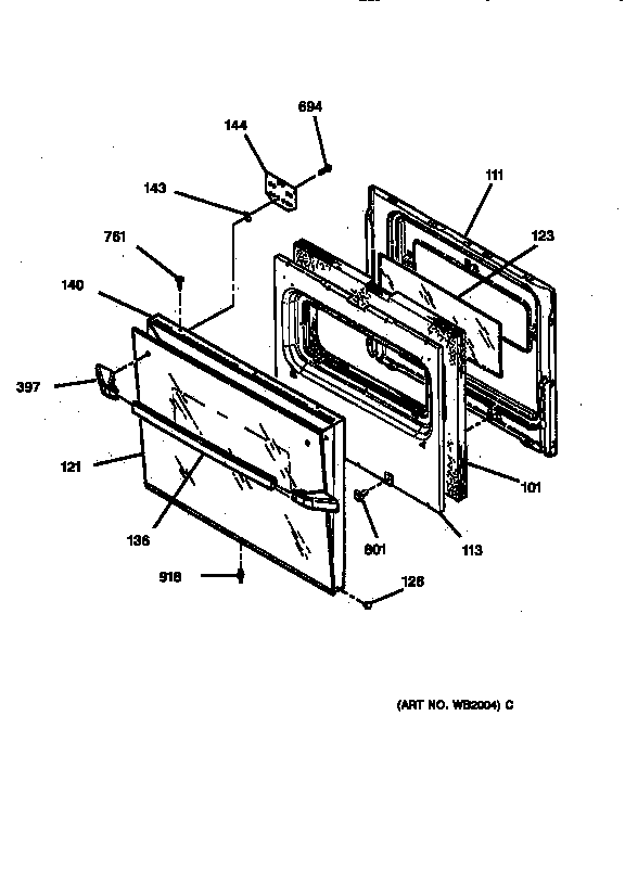GE JKP27BW1BB lower door diagram