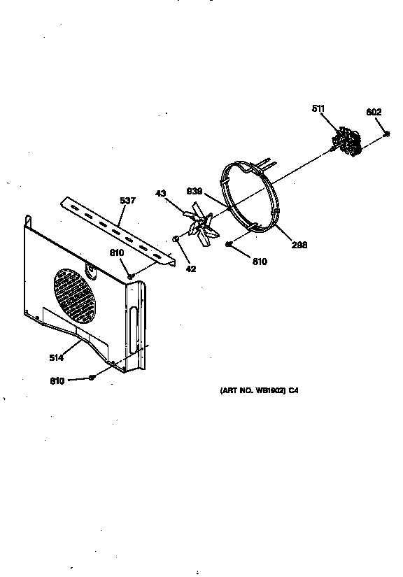 GE ZET757BW1BB convection fan diagram