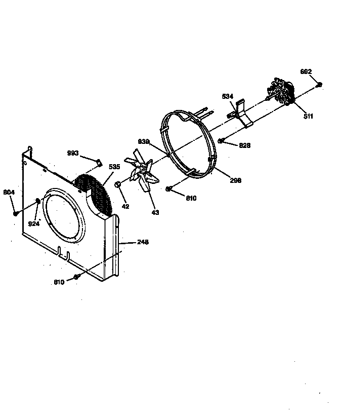 GE ZEK737BW1BB convection fan diagram
