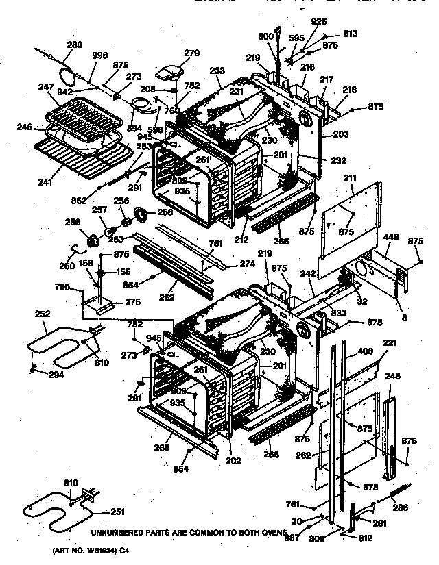 GE ZEK755BW1BB body parts diagram