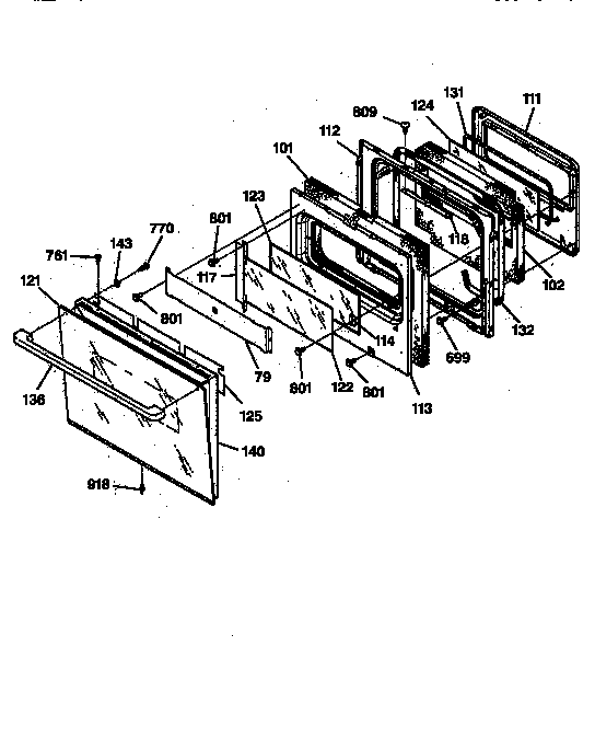 GE ZEK757BW1BB door diagram