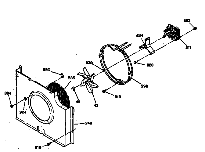 GE ZEK757BW1BB convection fan diagram