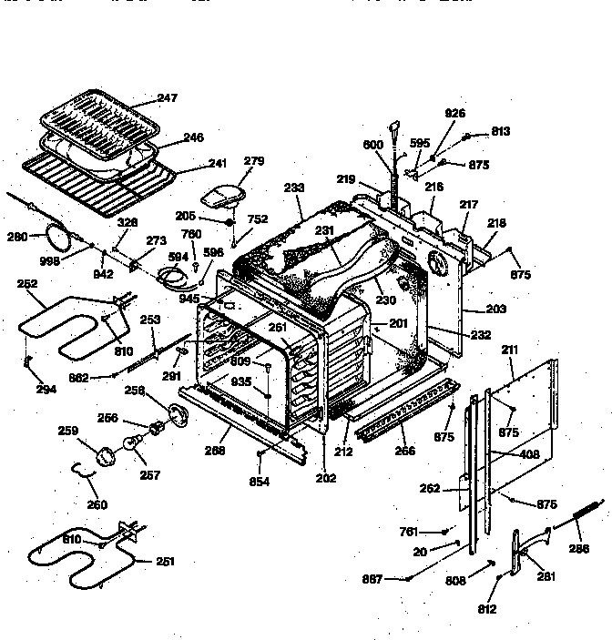 GE ZEK735BW1BB body parts diagram