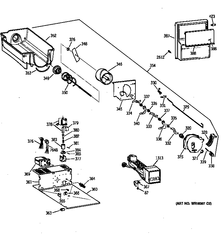 GE ZISW42DYB ice bucket assembly diagram
