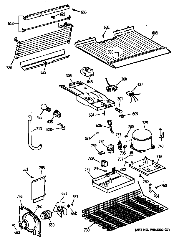 GE TBX14SYZCLWH unit parts diagram