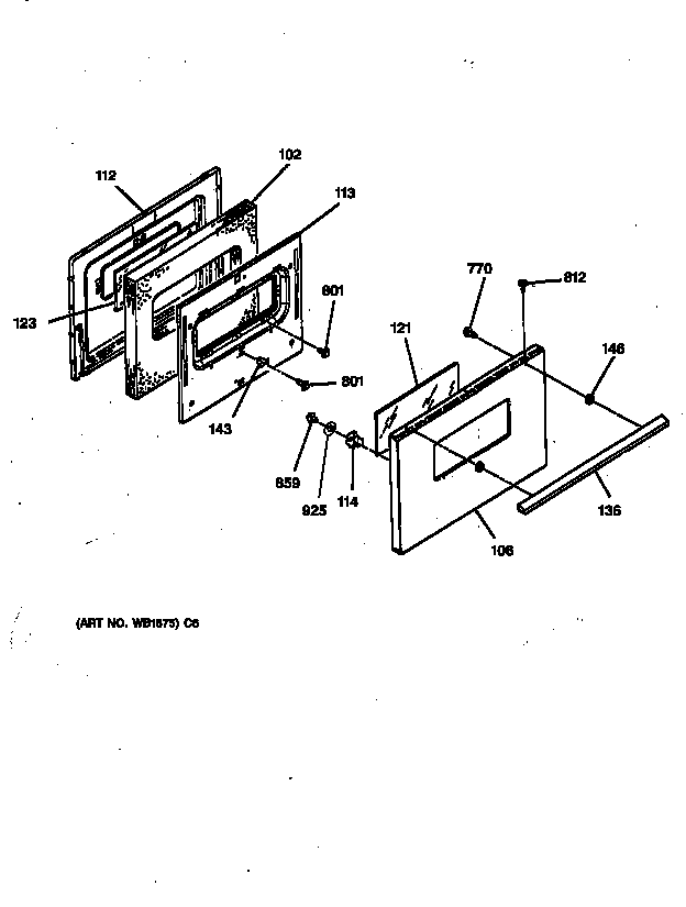 GE JSS16PW2AD door diagram