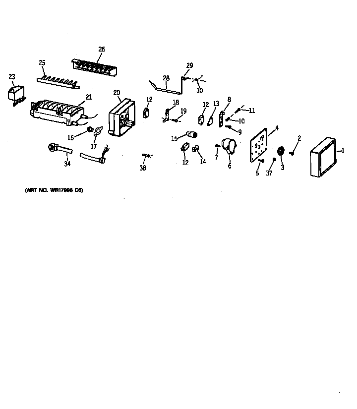 GE TFX25JRYFWW icemaker wr30x0318 diagram