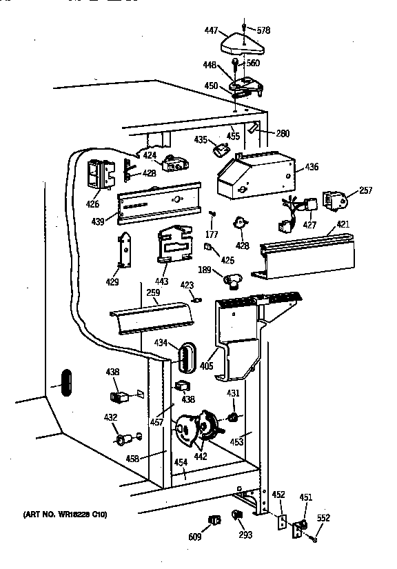 GE TFX25PAYFBB fresh food section diagram