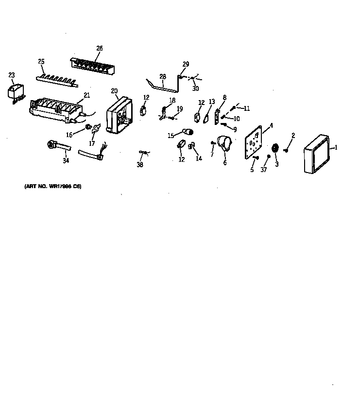 GE TFX25PRYFWW icemaker wr30x0318 diagram