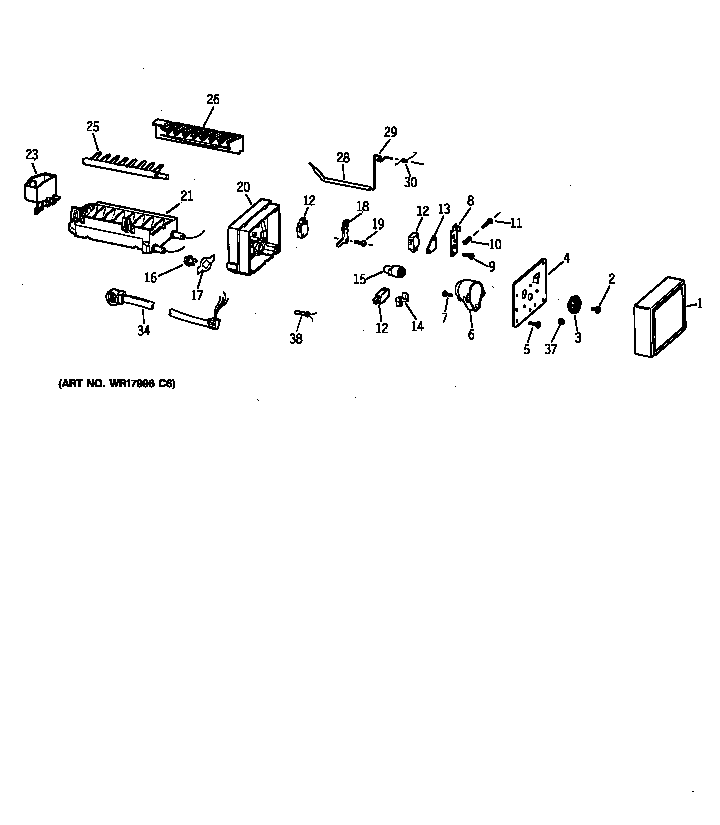 GE TFX27PFXFAA icemaker wr30x0318 diagram
