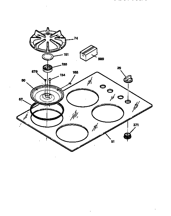 GE JGP336WEV1WW cooktop diagram