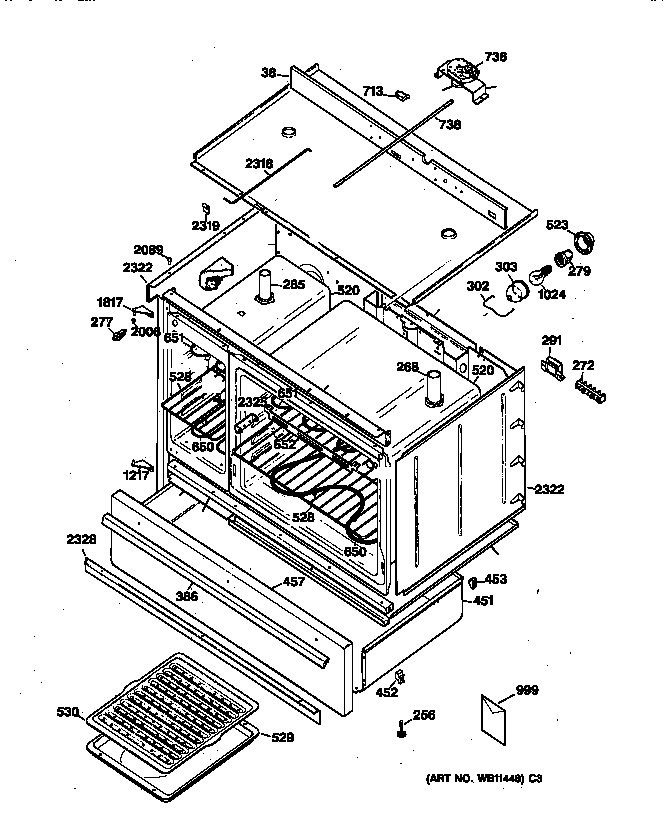GE JCP67V3WH body parts diagram
