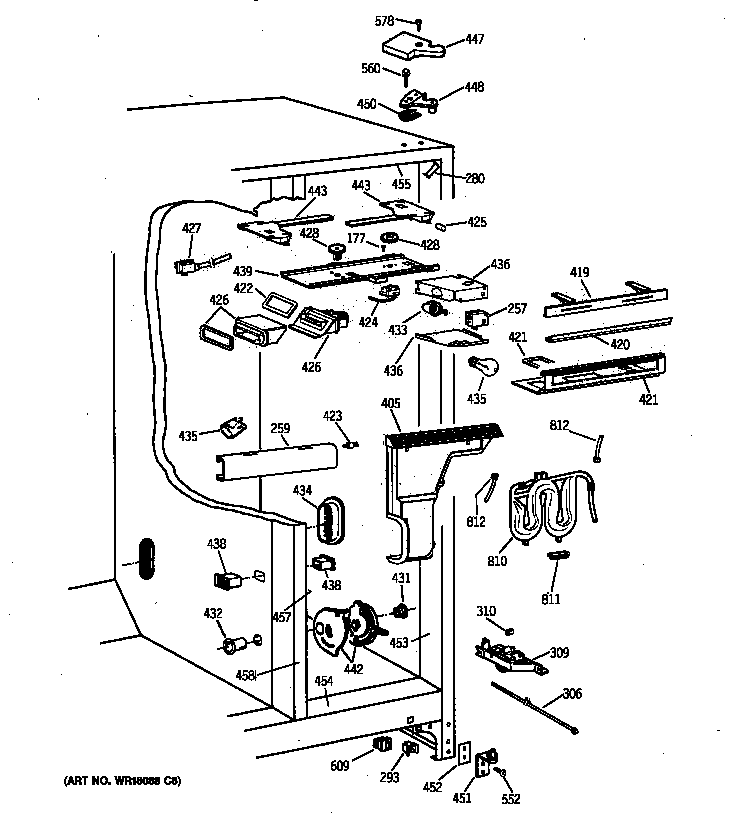 GE TPX21PRXFBB fresh food section diagram