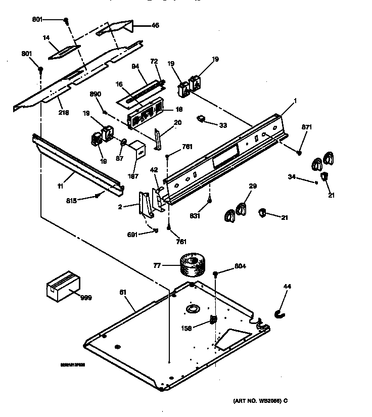GE JCSP39WW1WW control panel diagram