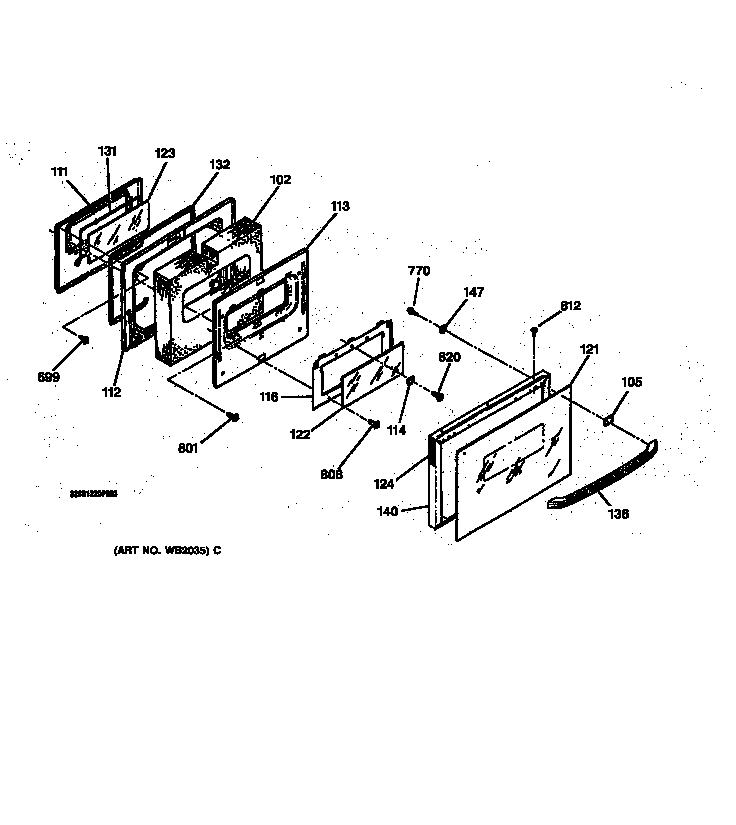 GE JCSP39WW1WW door diagram