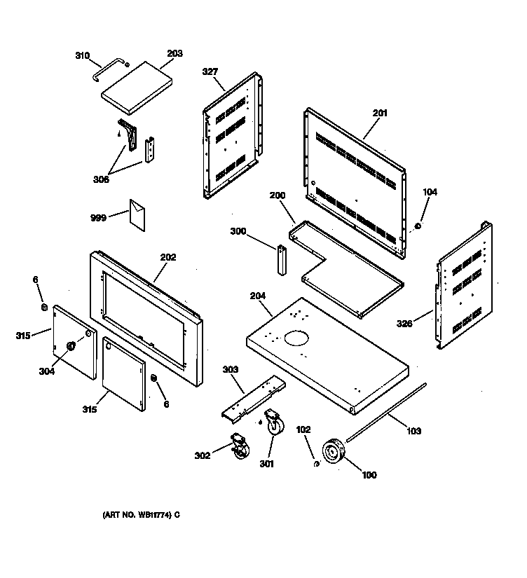 GE ZX36CTYSS 36"/48" cart diagram