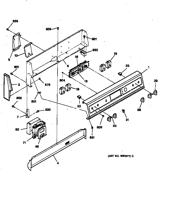 GE LEB356GY1BB control panel diagram