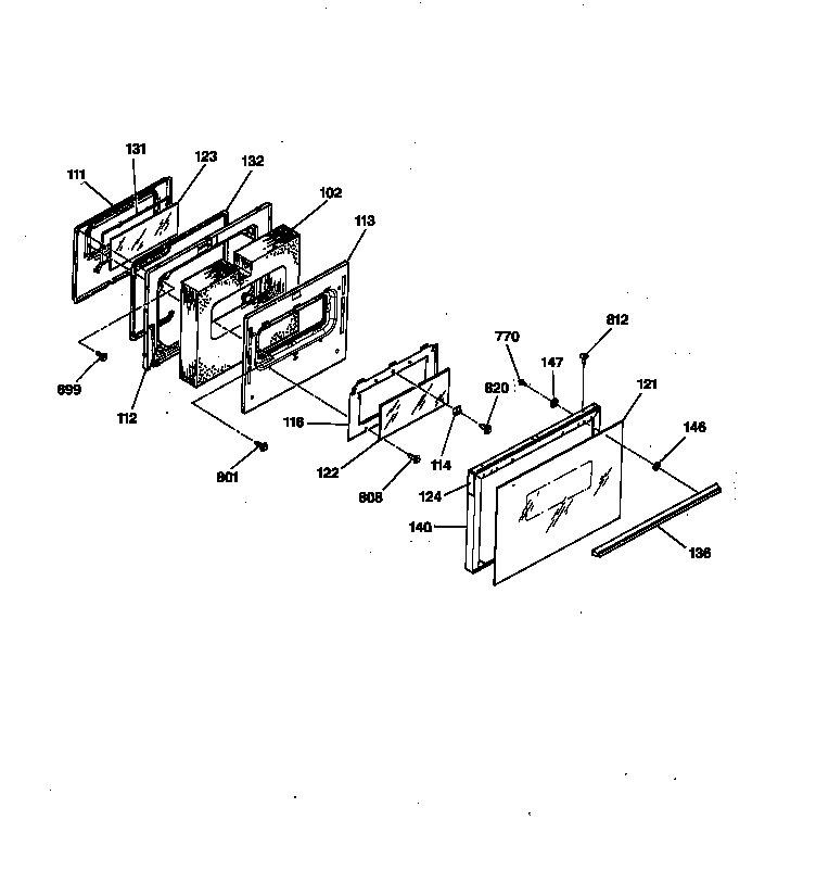 GE LEB356GY1BB door diagram