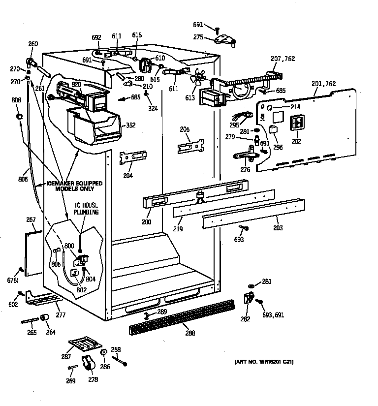 GE TBX19VAZBRAA cabinet parts diagram