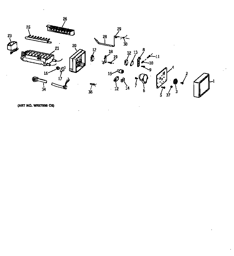 GE TBX19VAZBRAA icemaker wr30x0318 diagram