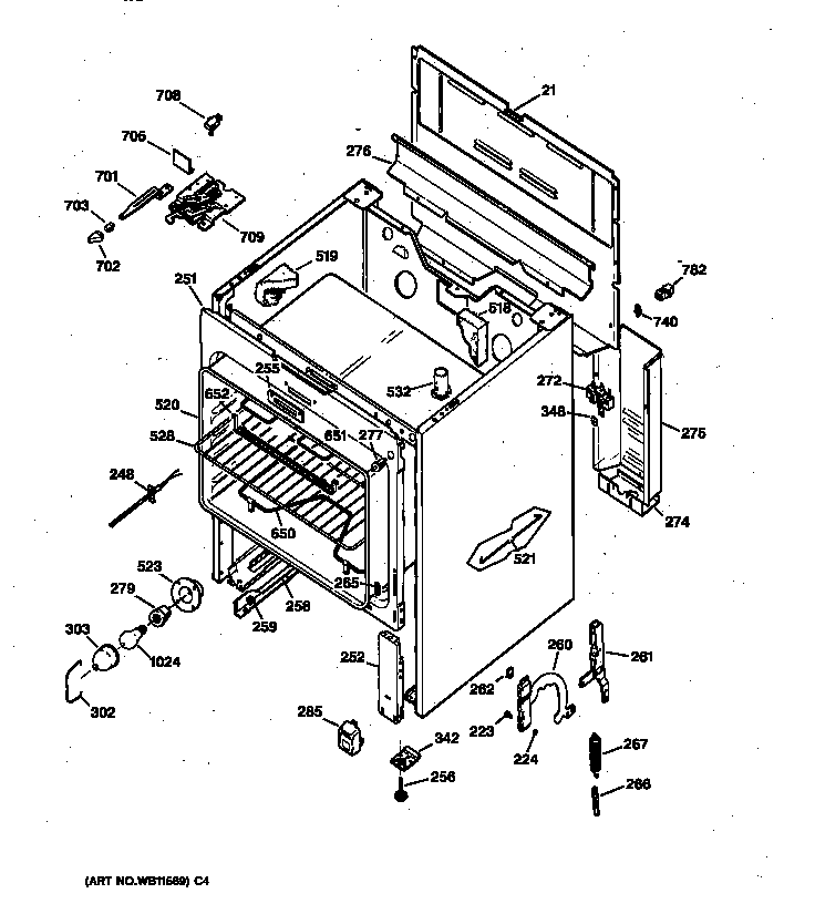 GE JBP30BA1 body parts diagram