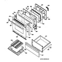 GE JBP30BA1 door & drawer parts diagram
