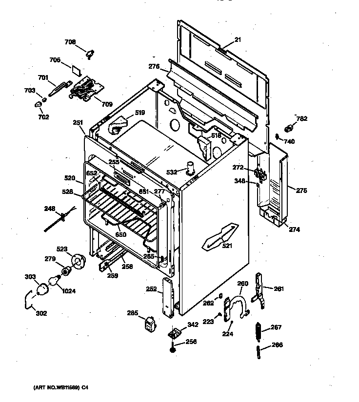 GE JBP48AA1 body parts diagram