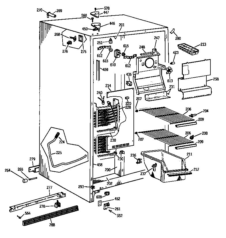 Hotpoint CST20KAXFAD freezer section diagram