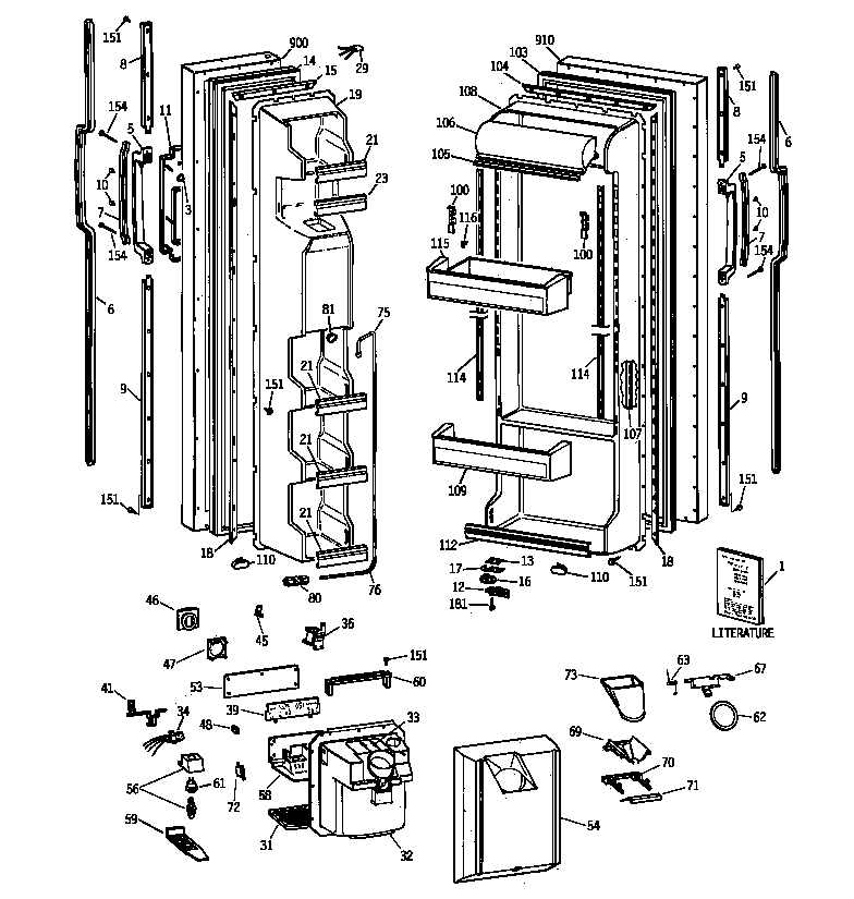 Hotpoint CSK25GRZBAA doors diagram