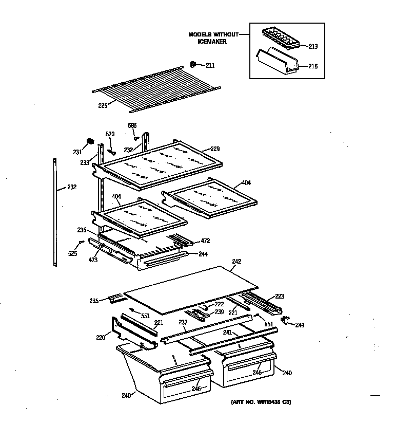 GE MTX21DIZBRWW shelf parts diagram