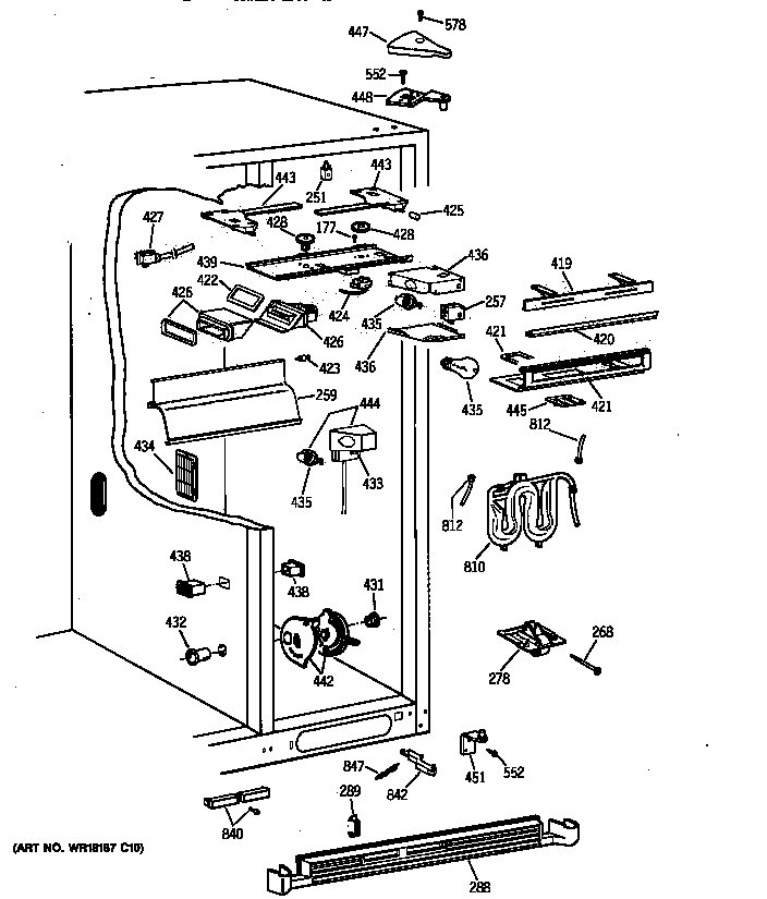 GE TFK30PRZAAA fresh food section diagram