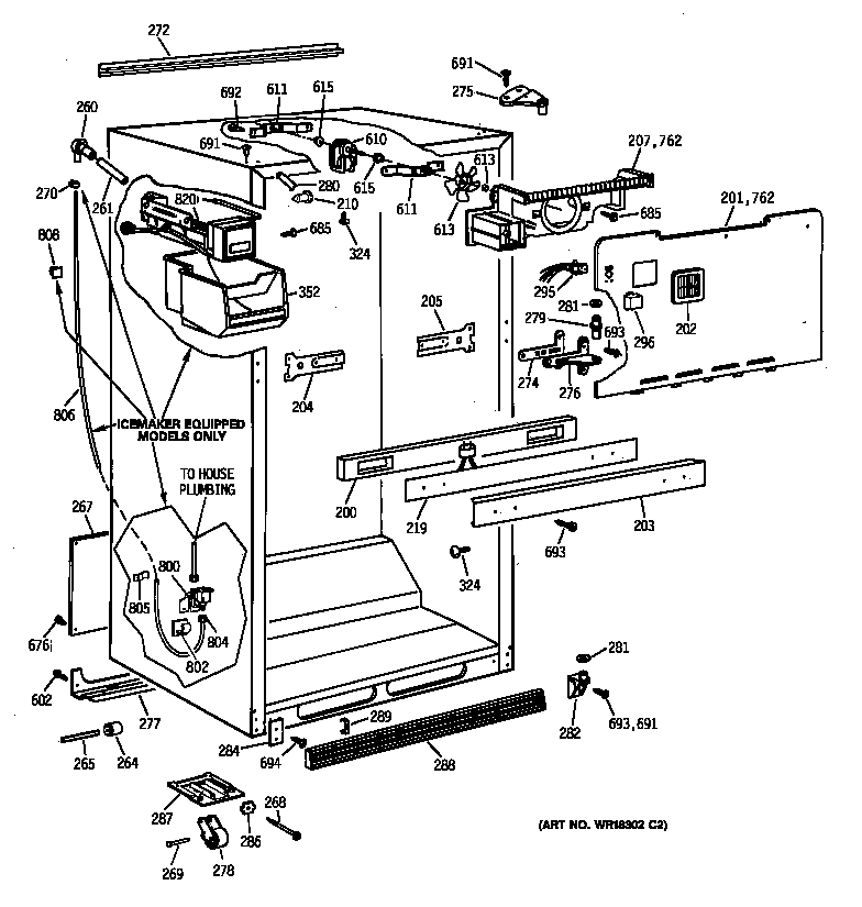 Hotpoint CTI18GIZHRWW cabinet parts diagram