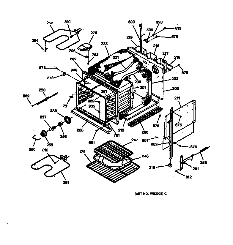 GE JKP15AW2AA body parts diagram