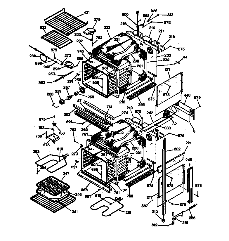 GE JKP56AW2AA body parts diagram