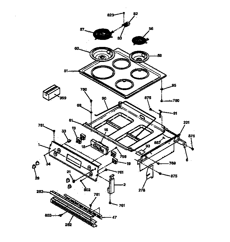 GE JMP28BW2WH cooktop diagram