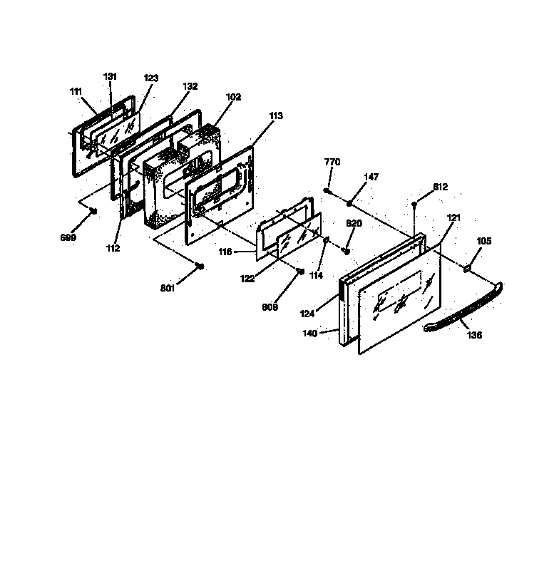 GE JSP40BW2BB door diagram