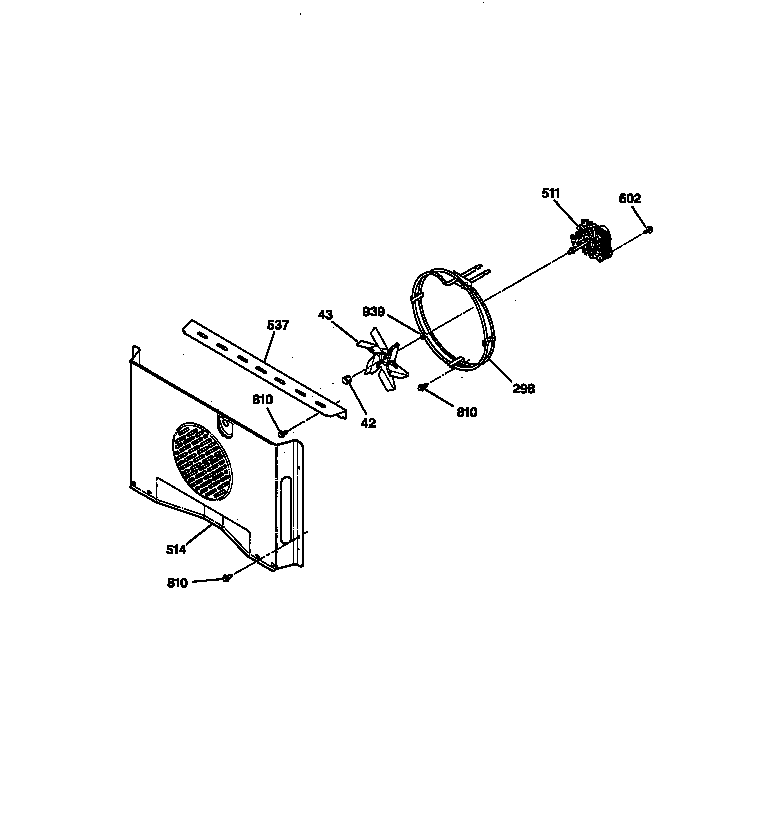 GE ZET757BW2BB convection fan section diagram