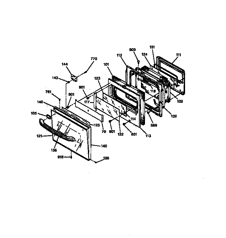 GE JKP18WW2WW oven door diagram