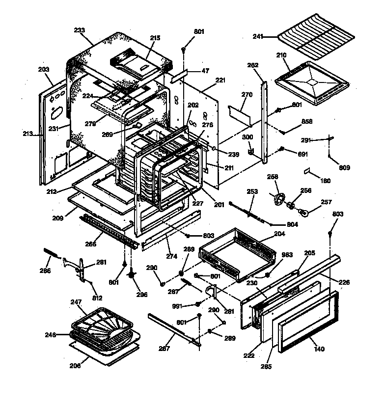 GE JGRS14BEW2BB body parts diagram