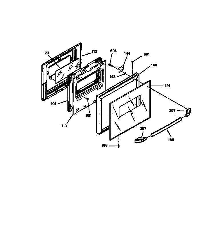 GE JGRS14BEW2BB oven door diagram