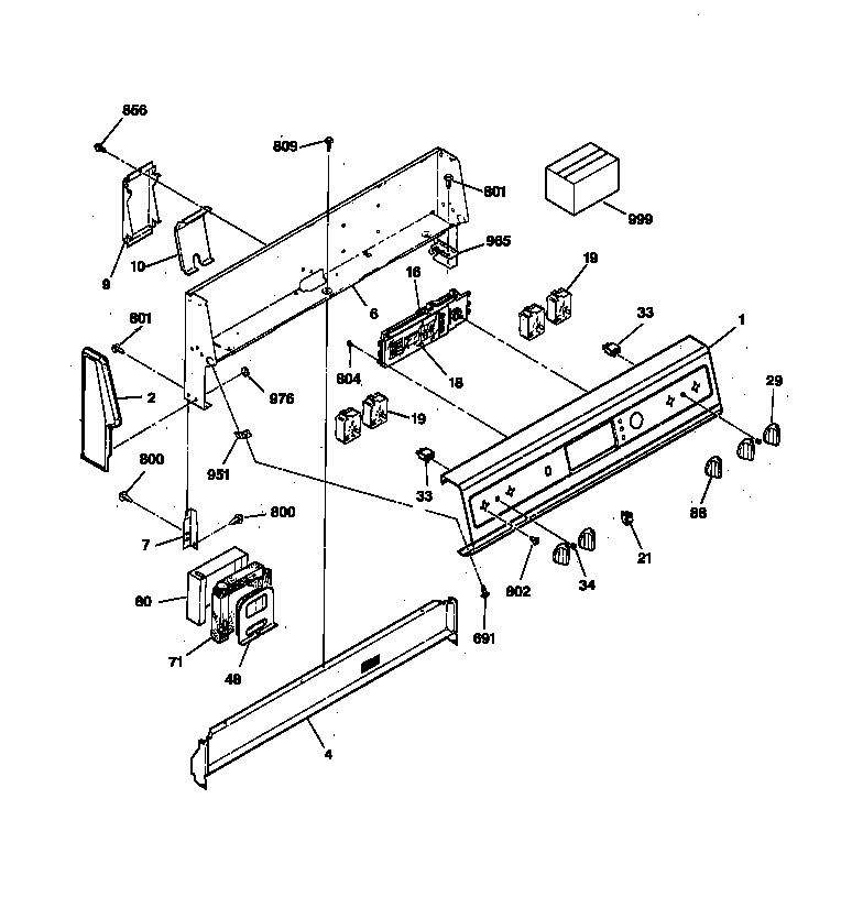 Hotpoint RB787WY2WW control panel diagram