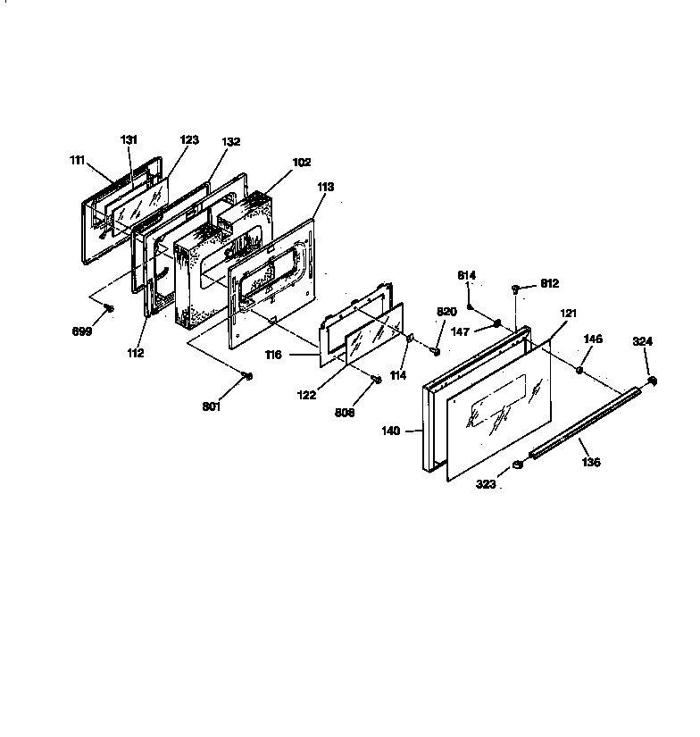 Hotpoint RB787WY2WW oven door diagram