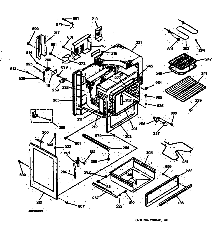 GE JBS05Y2WH body parts diagram