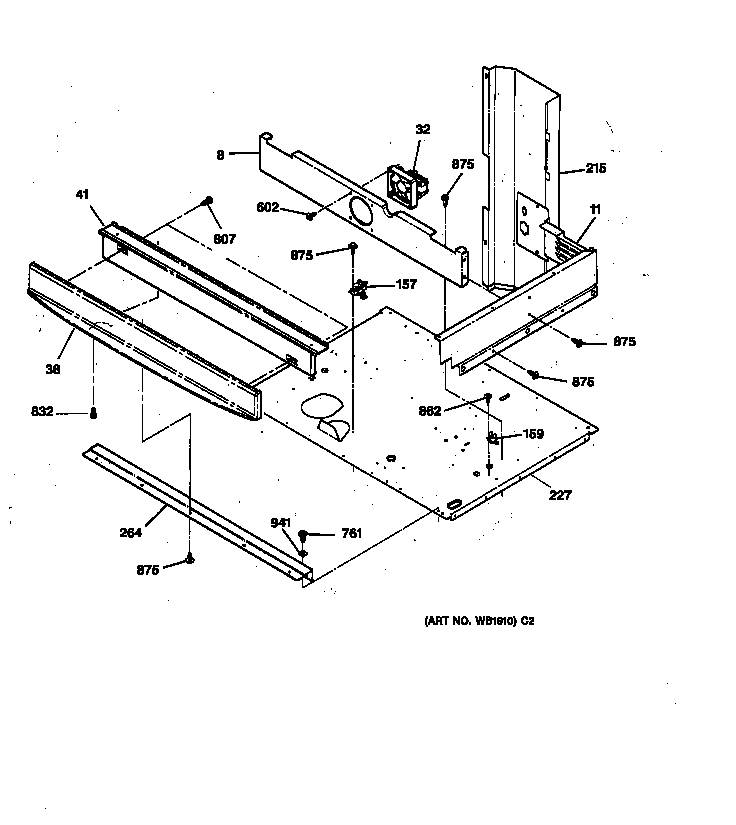 GE JTP56WW2WW center spacer diagram