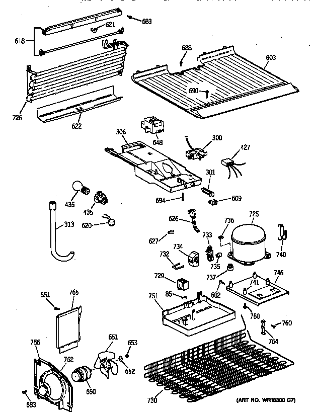 GE TBX16SSZDRAD unit parts diagram