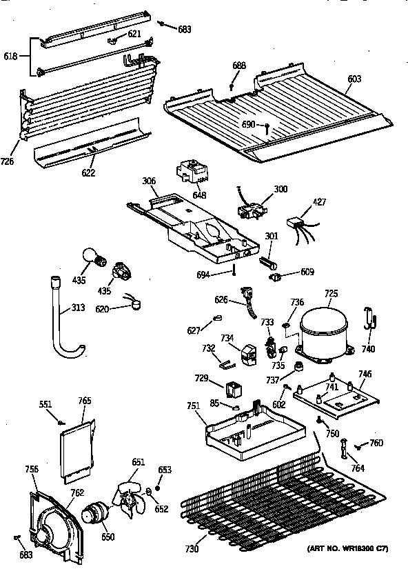 GE TBX18TAZFRAD unit parts diagram