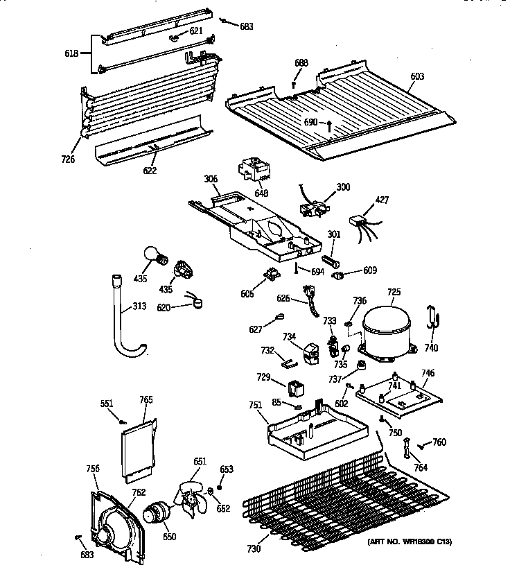 GE TBT16SAZCRAD unit parts diagram